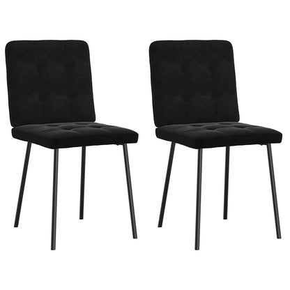 Eetkamerstoelen 2 st fluweel zwart