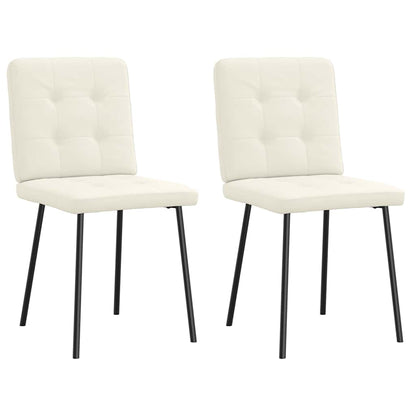 Eetkamerstoelen 2 st fluweel crèmekleurig