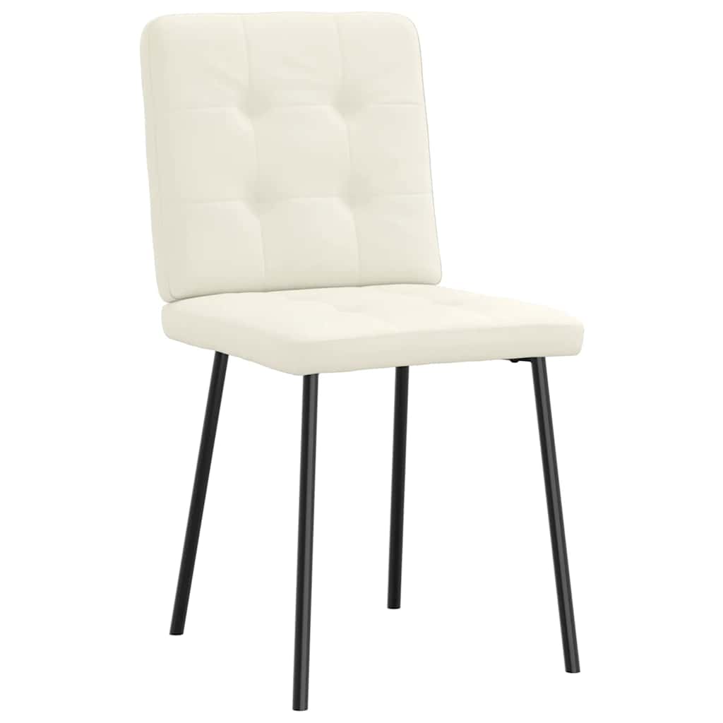 Eetkamerstoelen 2 st fluweel crèmekleurig