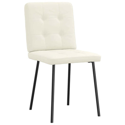 Eetkamerstoelen 2 st fluweel crèmekleurig