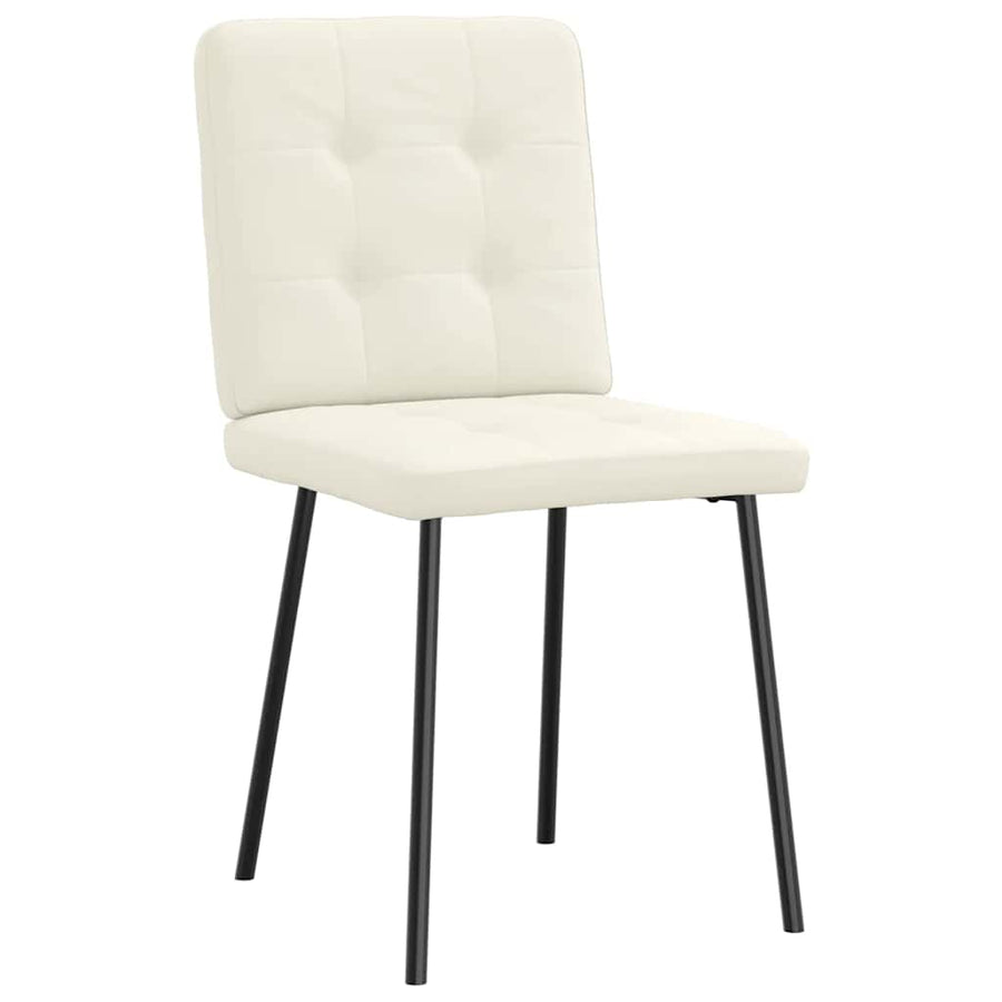 Eetkamerstoelen 2 st fluweel crèmekleurig