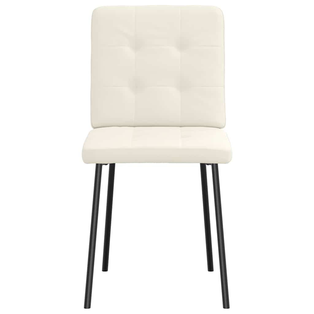 Eetkamerstoelen 2 st fluweel crèmekleurig