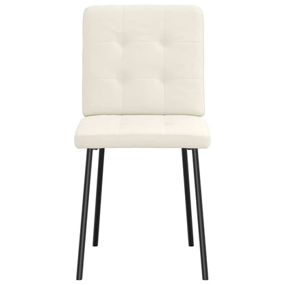 Eetkamerstoelen 2 st fluweel crèmekleurig
