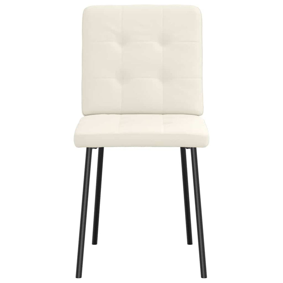 Eetkamerstoelen 2 st fluweel crèmekleurig