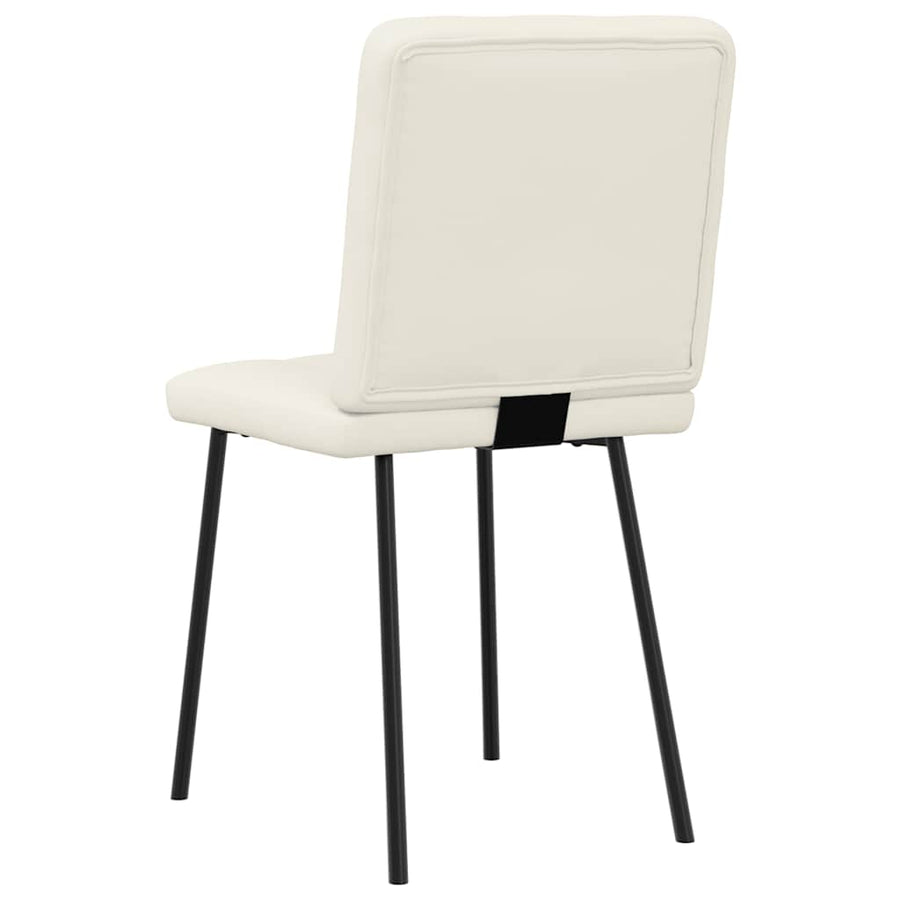 Eetkamerstoelen 2 st fluweel crèmekleurig