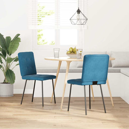 Eetkamerstoelen 2 st fluweel blauw