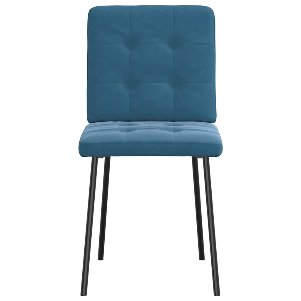 Eetkamerstoelen 2 st fluweel blauw