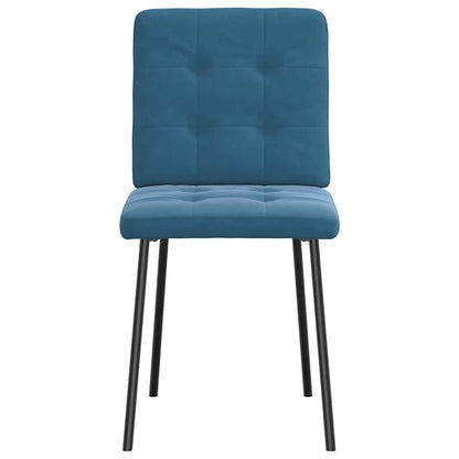 Eetkamerstoelen 2 st fluweel blauw