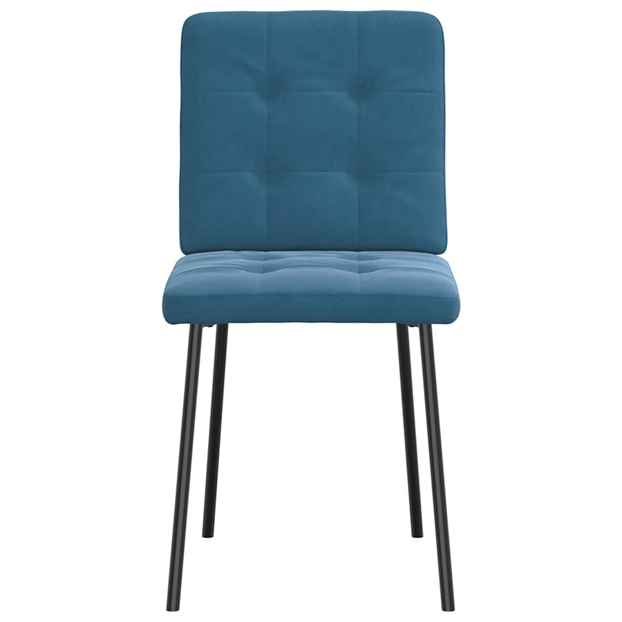 Eetkamerstoelen 2 st fluweel blauw