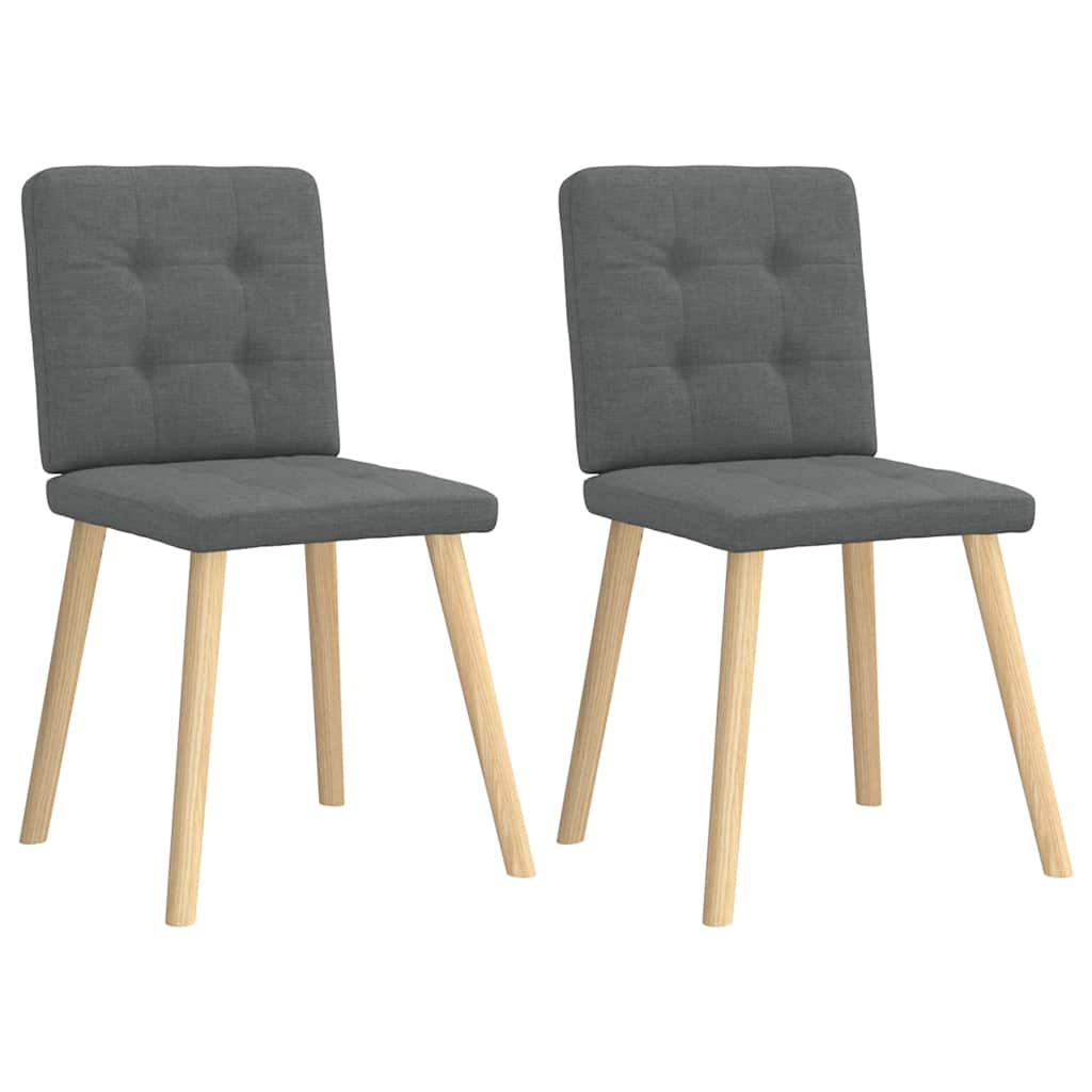 Eetkamerstoelen 2 st stof donkergrijs