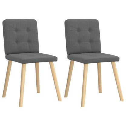 Eetkamerstoelen 2 st stof donkergrijs