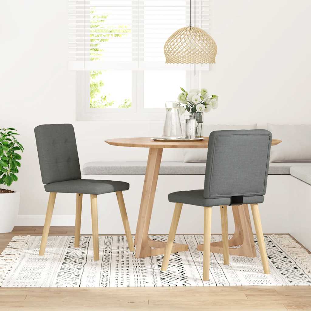 Eetkamerstoelen 2 st stof donkergrijs