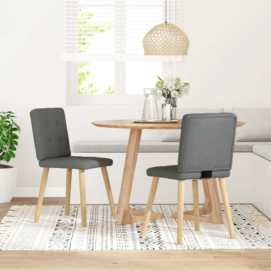 Eetkamerstoelen 2 st stof donkergrijs