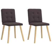 Eetkamerstoelen 2 st stof donkerbruin
