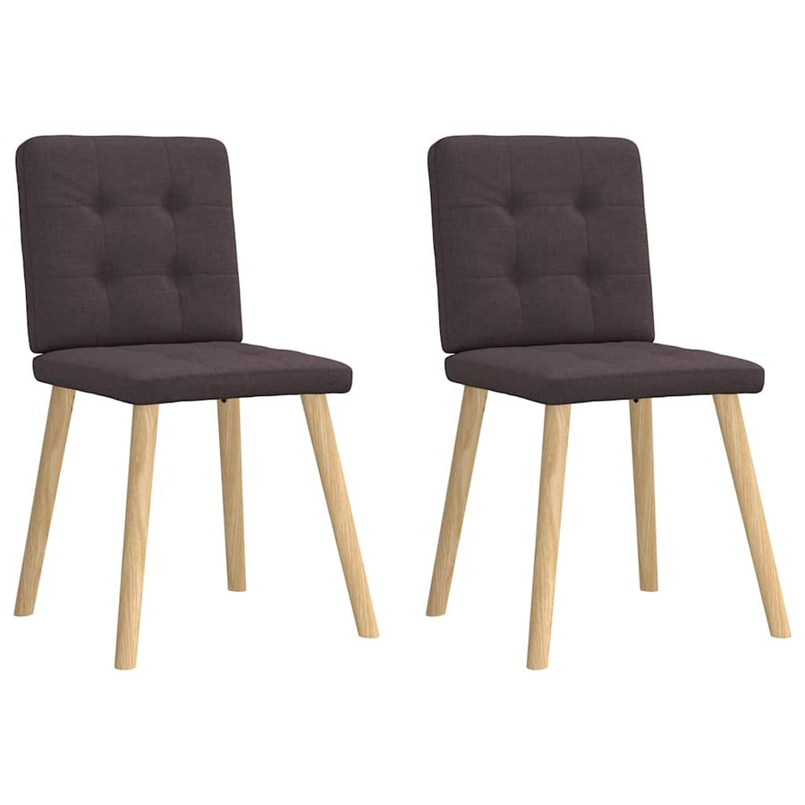Eetkamerstoelen 2 st stof donkerbruin
