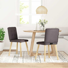 Eetkamerstoelen 2 st stof donkerbruin