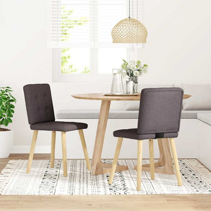 Eetkamerstoelen 2 st stof donkerbruin
