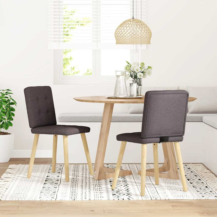Eetkamerstoelen 2 st stof donkerbruin
