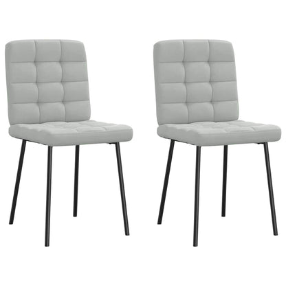 Eetkamerstoelen 2 st fluweel lichtgrijs