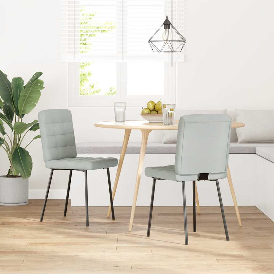 Eetkamerstoelen 2 st fluweel lichtgrijs