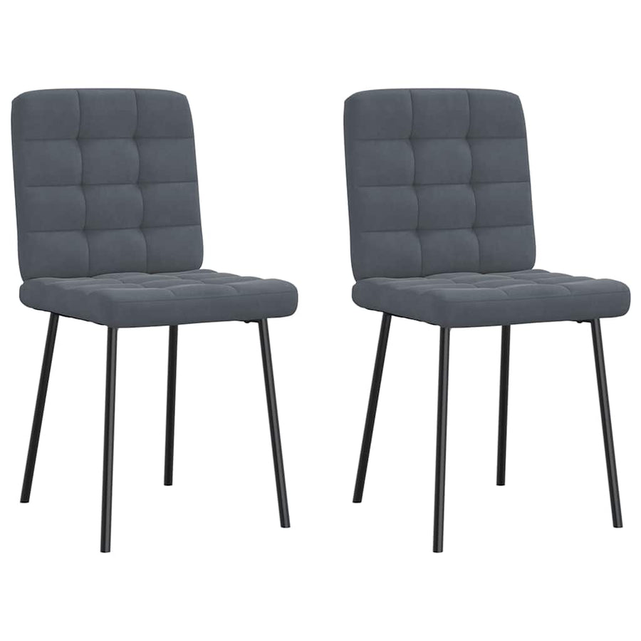 Eetkamerstoelen 2 st fluweel donkergrijs