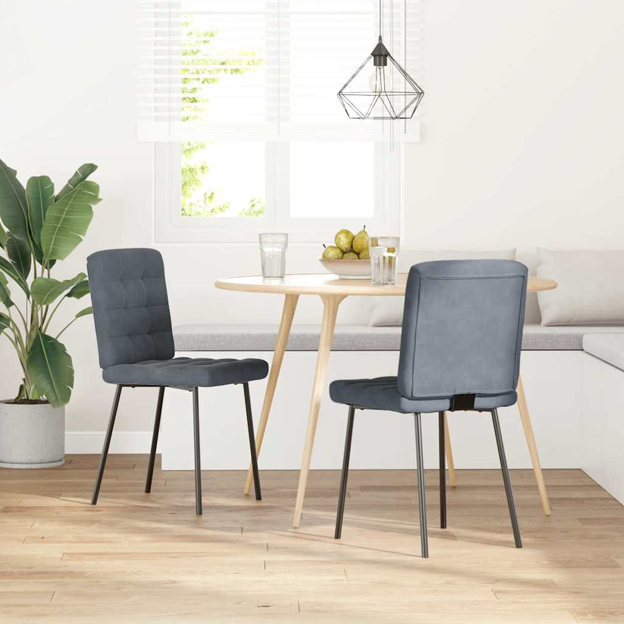 Eetkamerstoelen 2 st fluweel donkergrijs