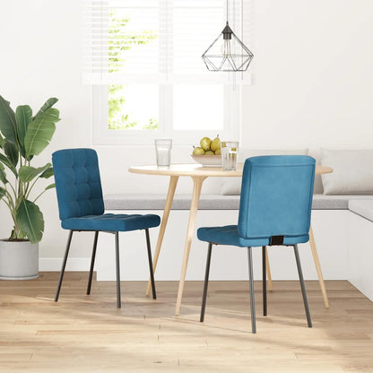 Eetkamerstoelen 2 st fluweel blauw