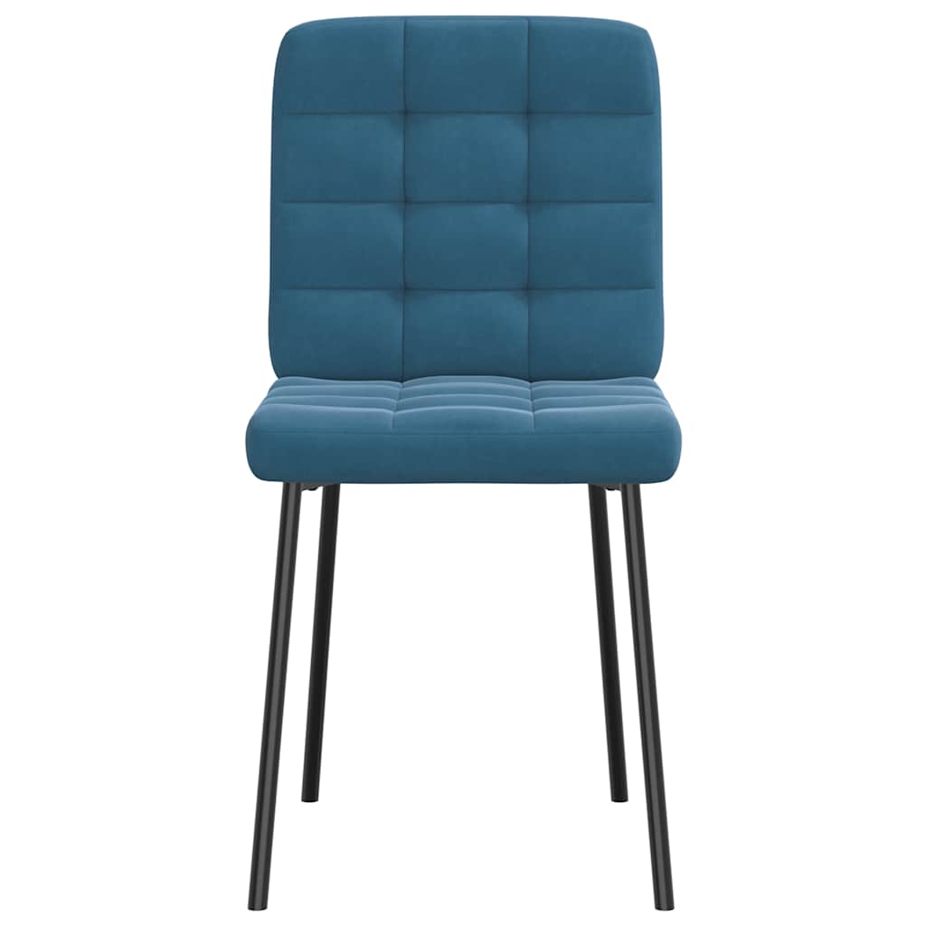 Eetkamerstoelen 2 st fluweel blauw