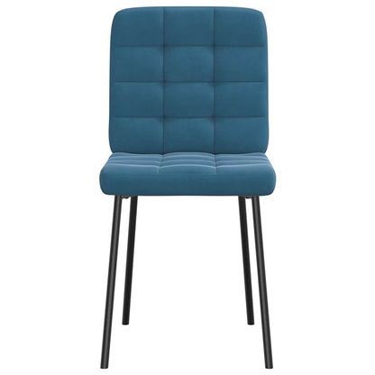 Eetkamerstoelen 2 st fluweel blauw