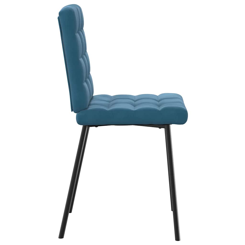 Eetkamerstoelen 2 st fluweel blauw