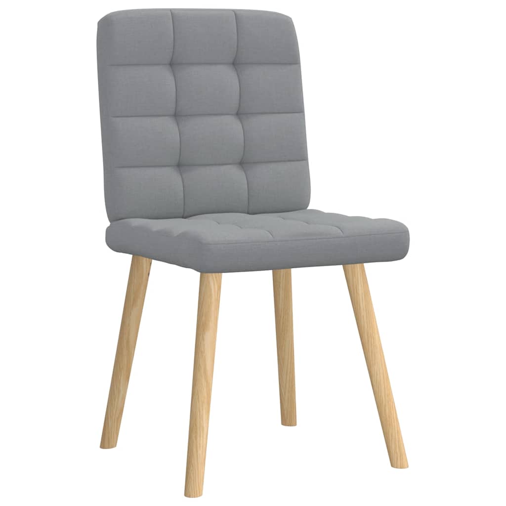 Eetkamerstoelen 2 st stof lichtgrijs