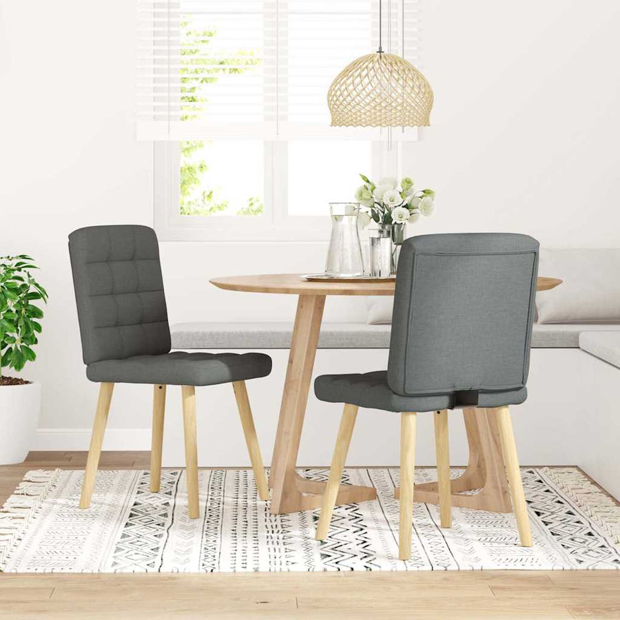 Eetkamerstoelen 2 st stof donkergrijs