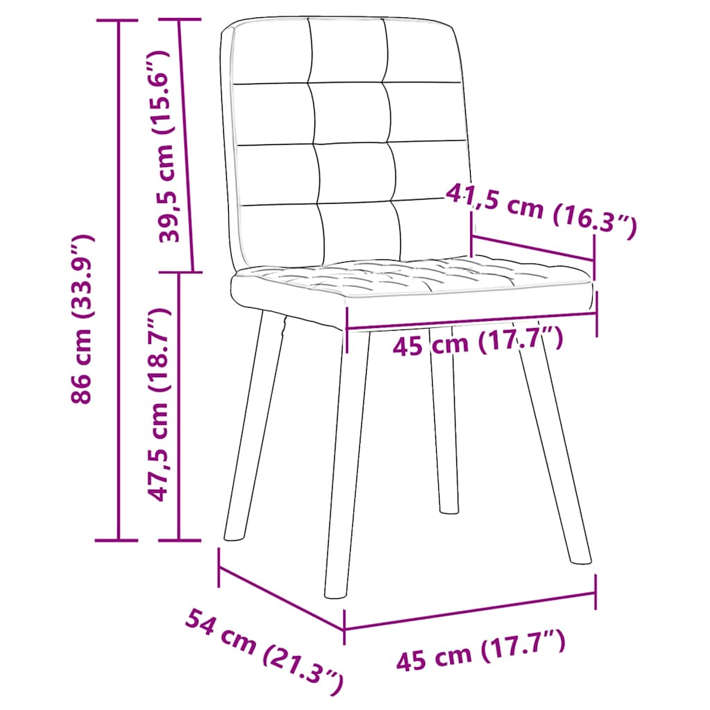 Eetkamerstoelen 2 st stof donkergrijs