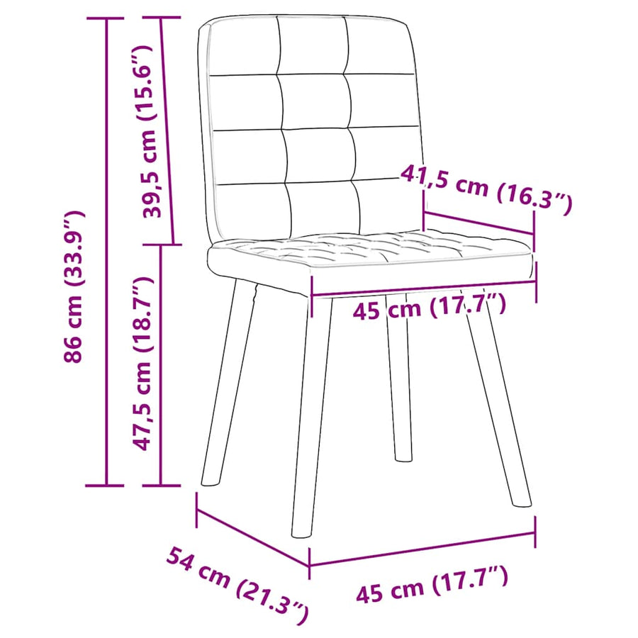 Eetkamerstoelen 2 st stof donkergrijs