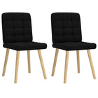 Eetkamerstoelen 2 stuks stof zwart 45x54x86 cm