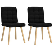Eetkamerstoelen 2 stuks stof zwart 45x54x86 cm
