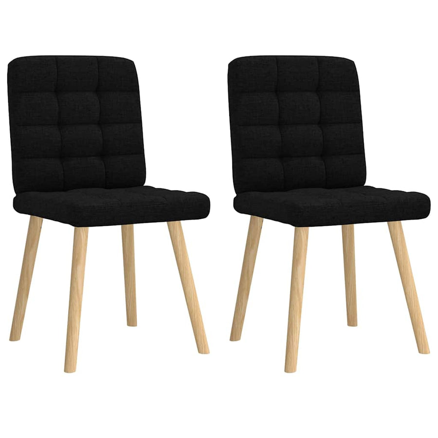 Eetkamerstoelen 2 st stof zwart