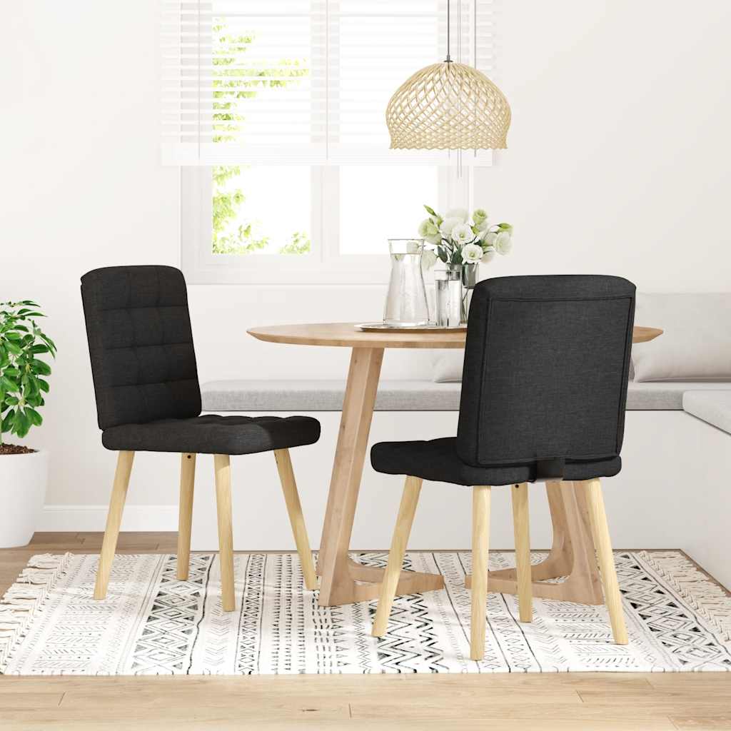 Eetkamerstoelen 2 st stof zwart