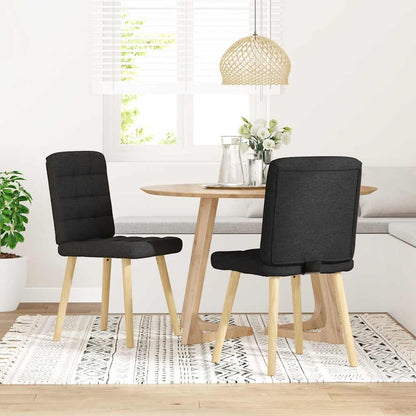 Eetkamerstoelen 2 st stof zwart