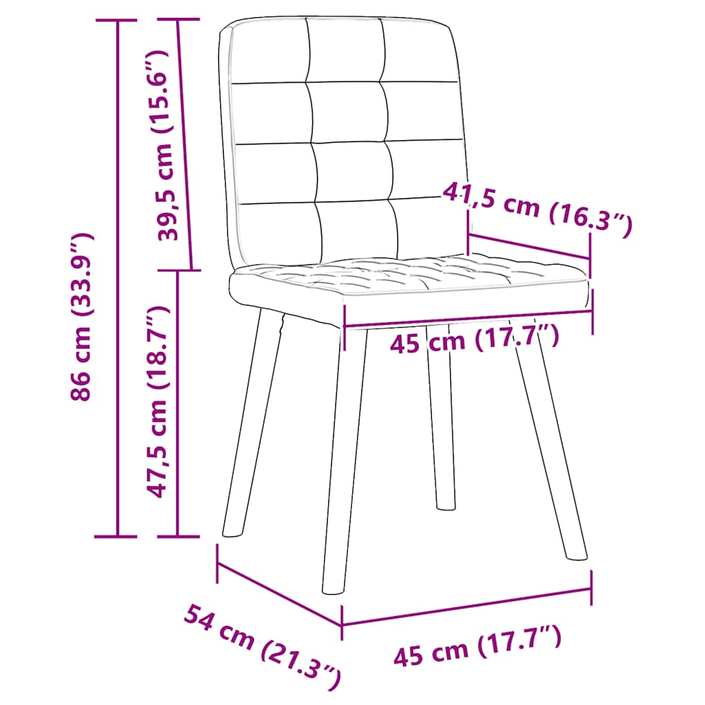 Eetkamerstoelen 2 st stof zwart