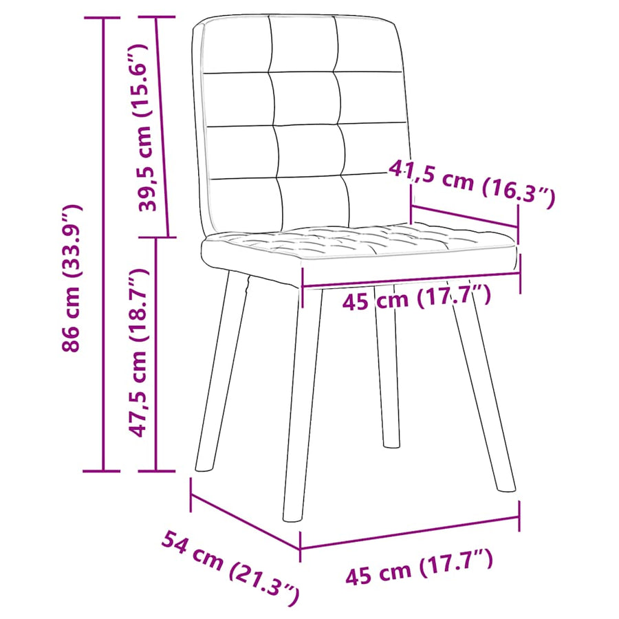 Eetkamerstoelen 2 st stof zwart