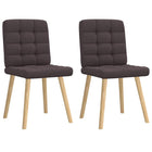 Dining chairs 2 pc fabric dark brown
