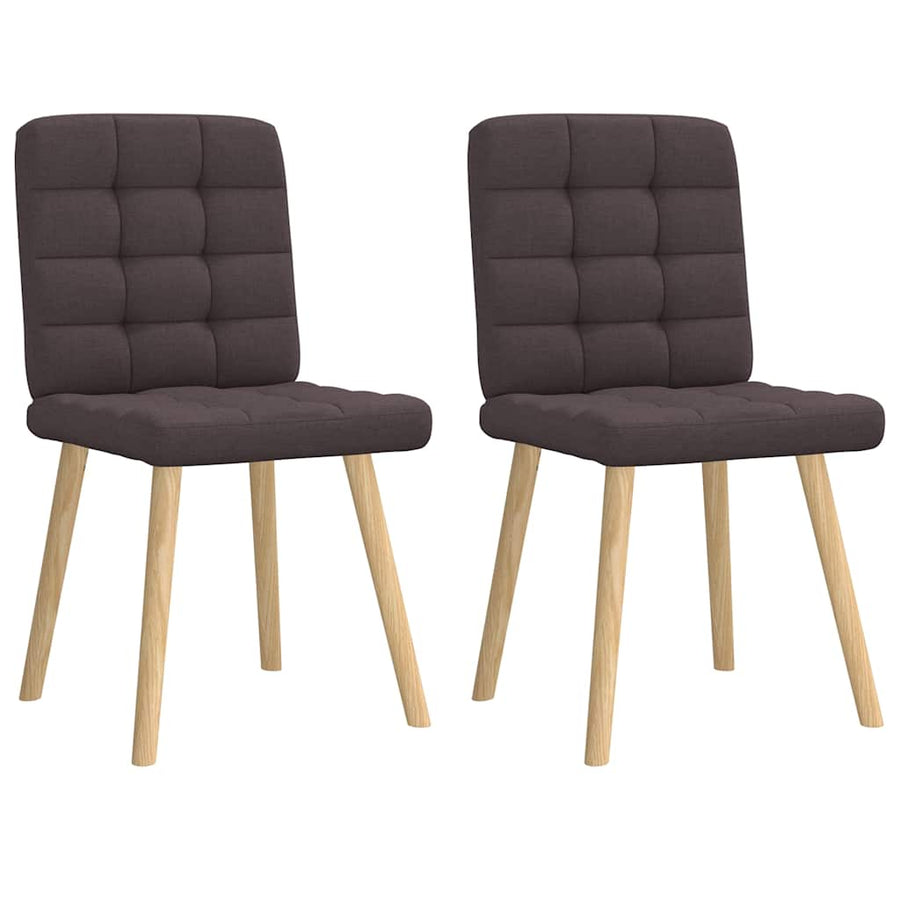Eetkamerstoelen 2 st stof donkerbruin