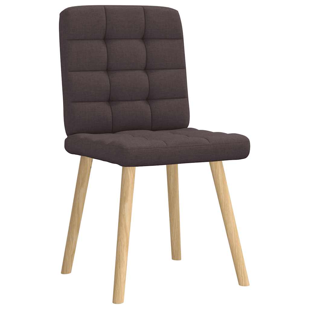 Eetkamerstoelen 2 st stof donkerbruin