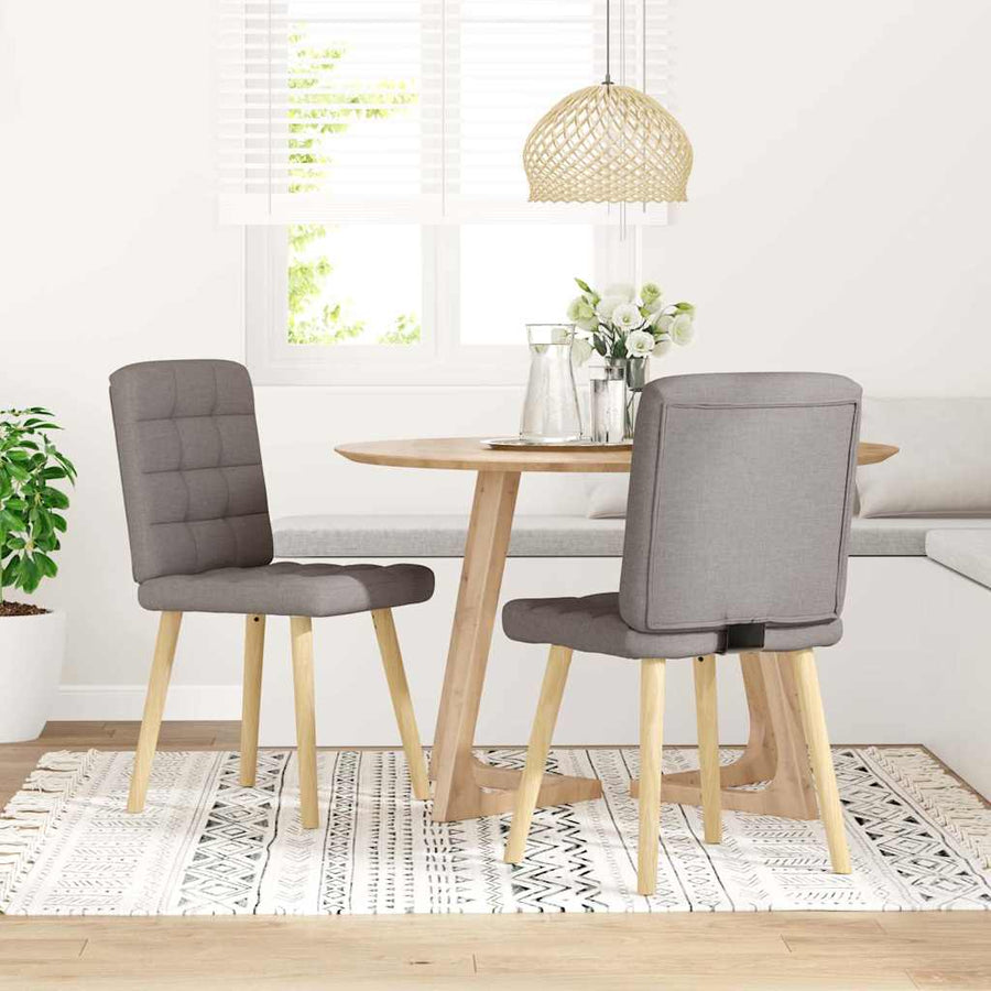 Eetkamerstoelen draaibaar 2 st stof taupe