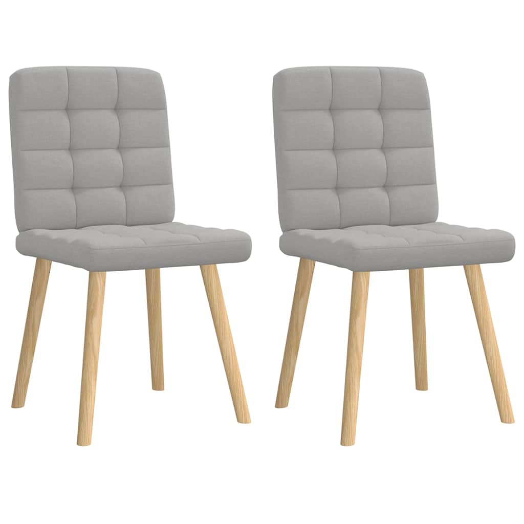 Eetkamerstoelen 2 st stof wolk grijs