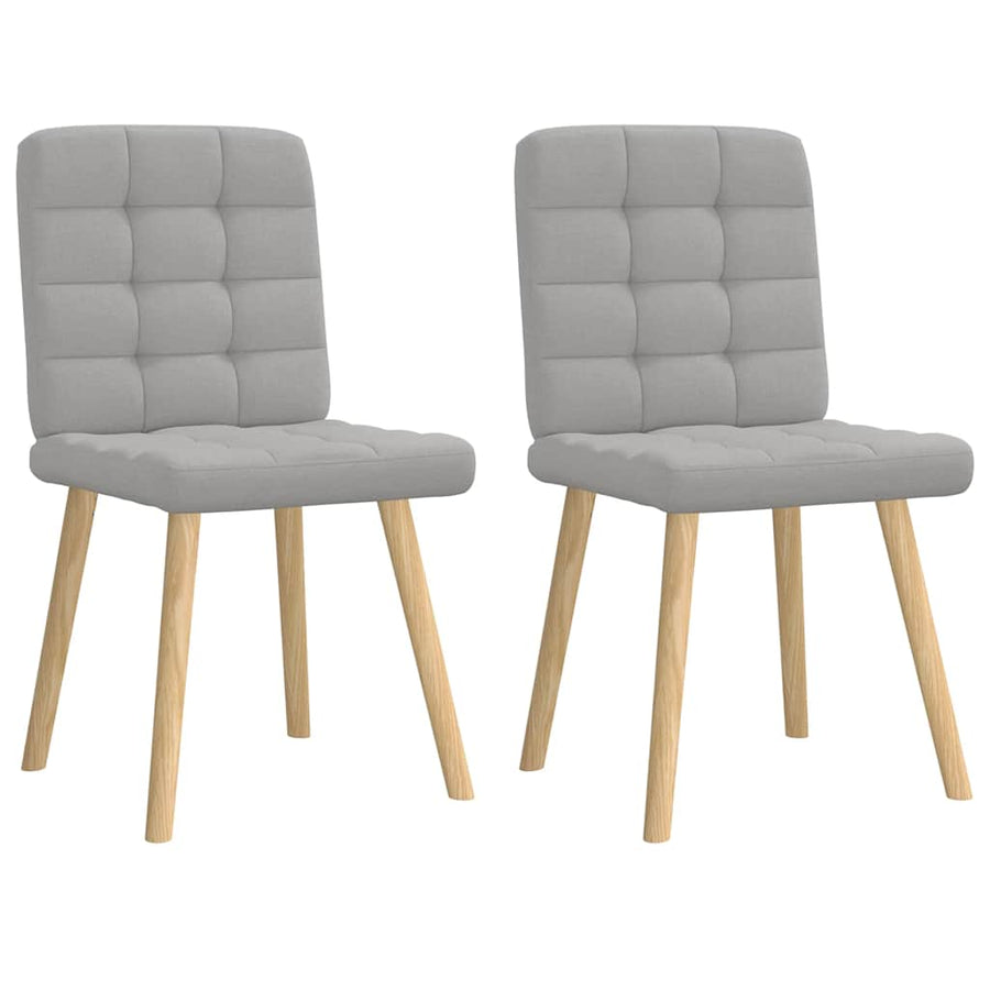 Eetkamerstoelen 2 st stof wolk grijs