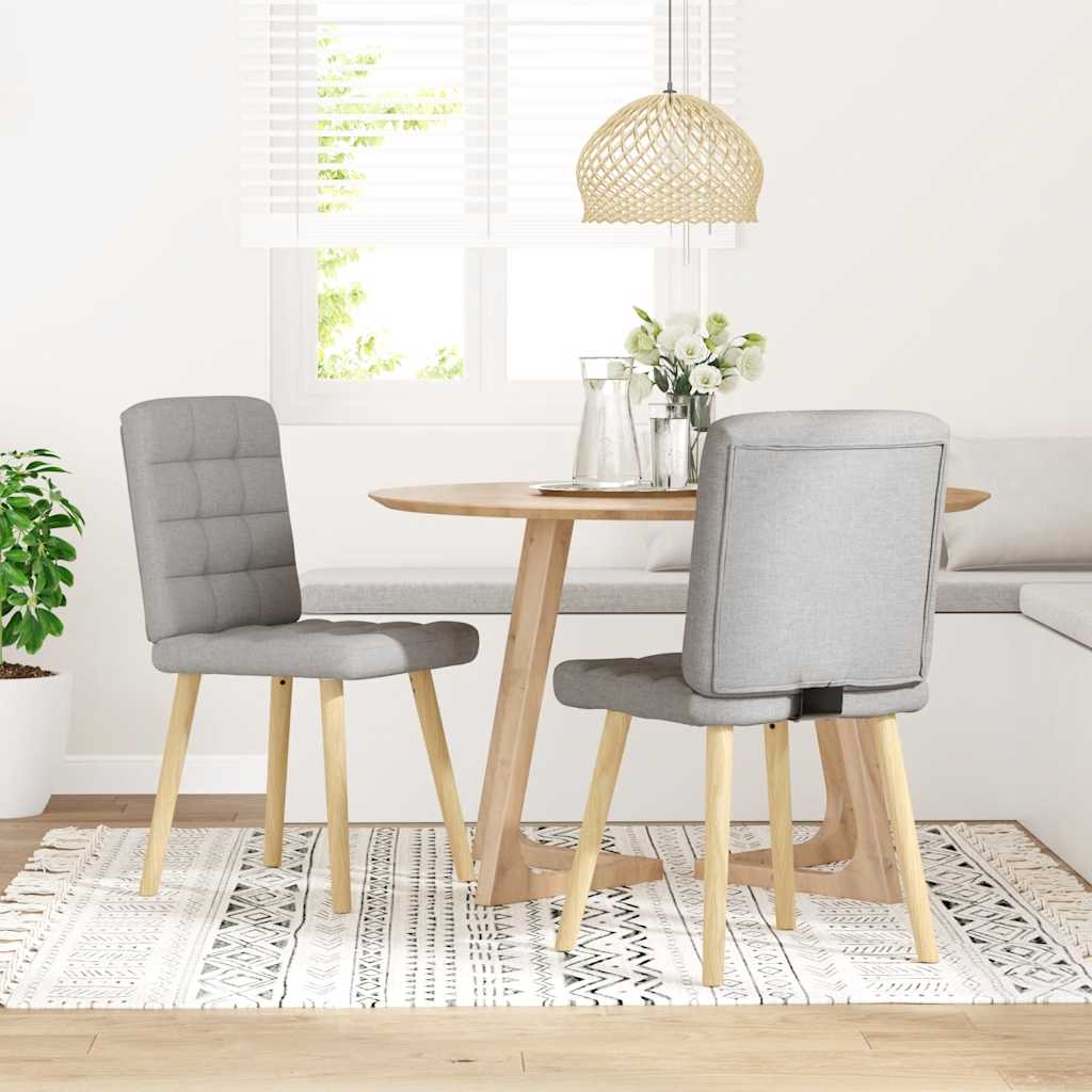 Eetkamerstoelen 2 st stof wolk grijs