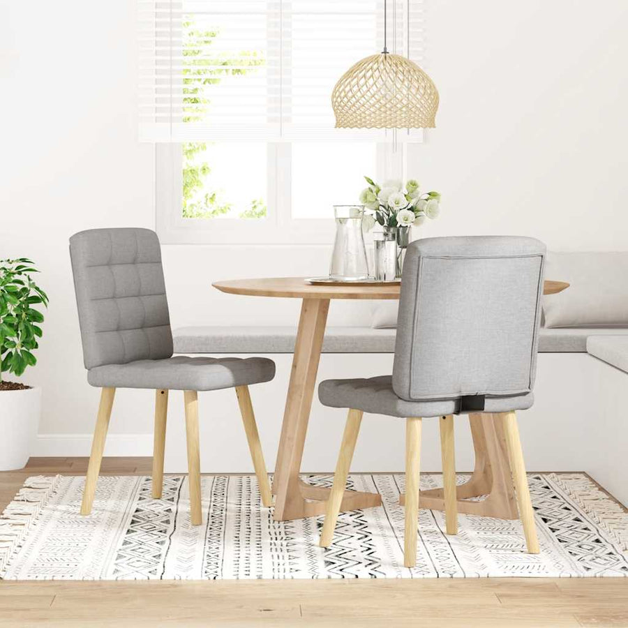Eetkamerstoelen 2 st stof wolk grijs