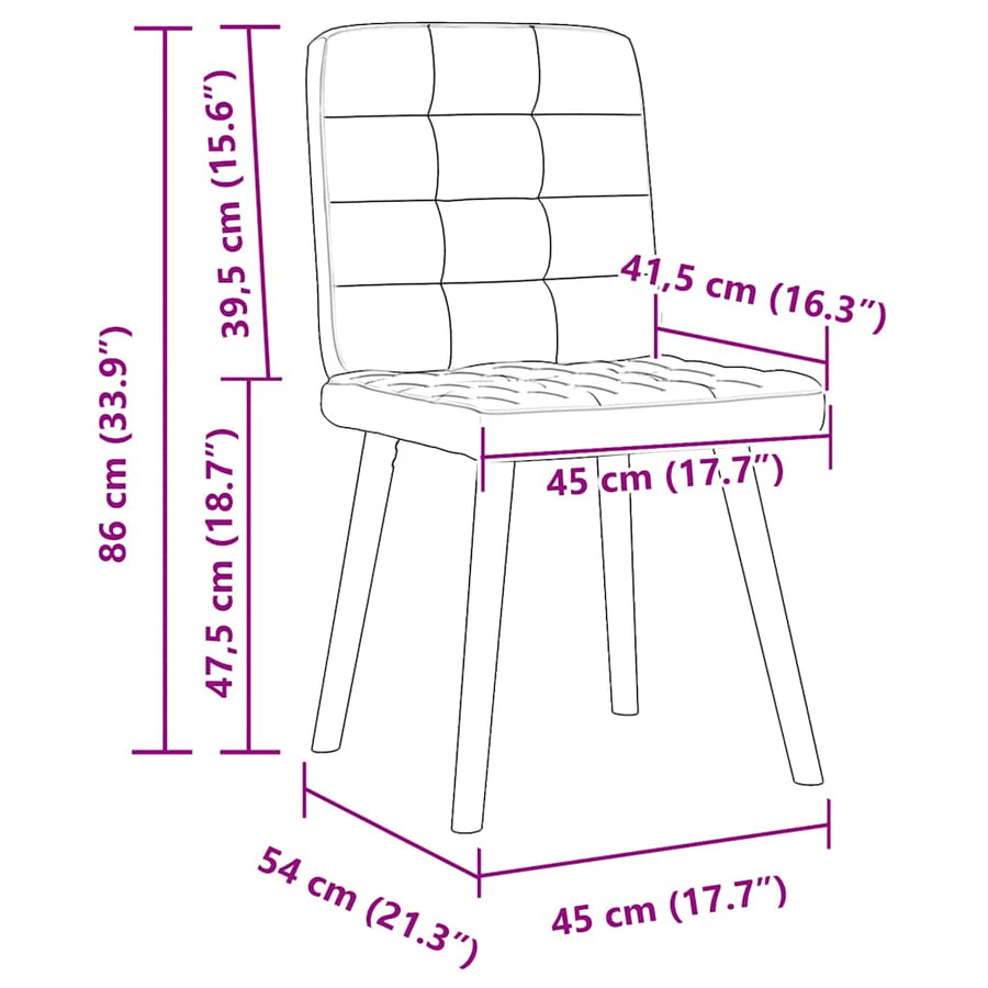 Eetkamerstoelen 2 st stof wolk grijs